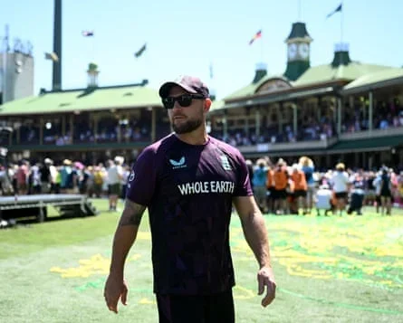 Brendon McCullum at the SCG as Australia celebrate winning the Ashes